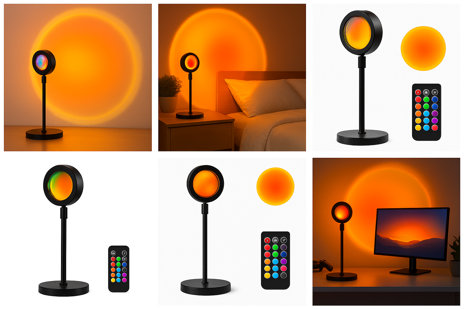 Sunset Projection Lamp – Ambient LED Room Light (8 Colors)